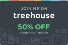 Come join me at Treehouse and get 50% off your first month!